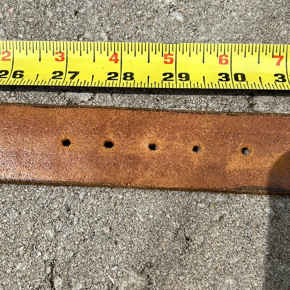 Retro Western style name belt. Brown leather with brass buckle. - Picture 10 of 10